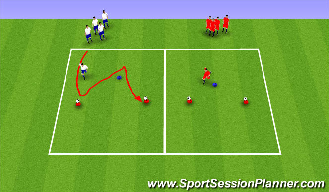 Football/Soccer Session Plan Drill (Colour): Warm Up 2 - Body Shape