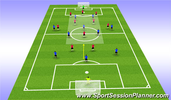 Football/Soccer Session Plan Drill (Colour): Formations with 11v11.