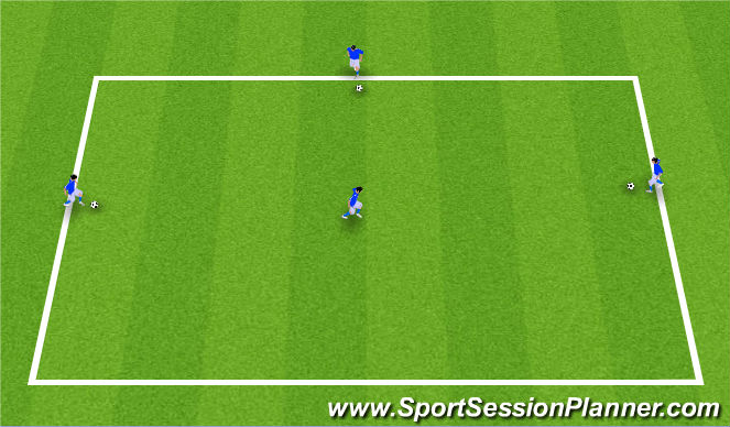 Football/Soccer Session Plan Drill (Colour): U12's: Deft First Touch