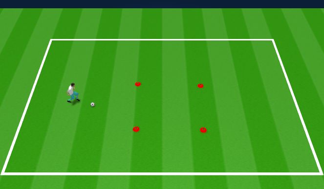 Football/Soccer Session Plan Drill (Colour): Dribbling Station