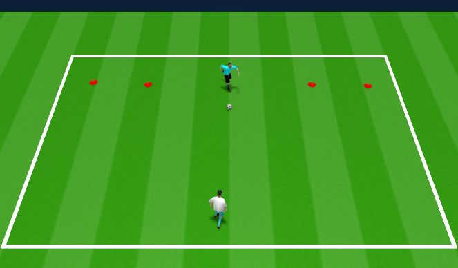 Football/Soccer Session Plan Drill (Colour): 1v1 Station