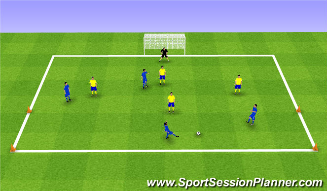 Football/Soccer Session Plan Drill (Colour): 4v4 (+GK) Game