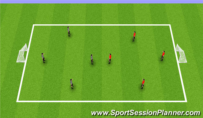 Football/Soccer Session Plan Drill (Colour): 4v4