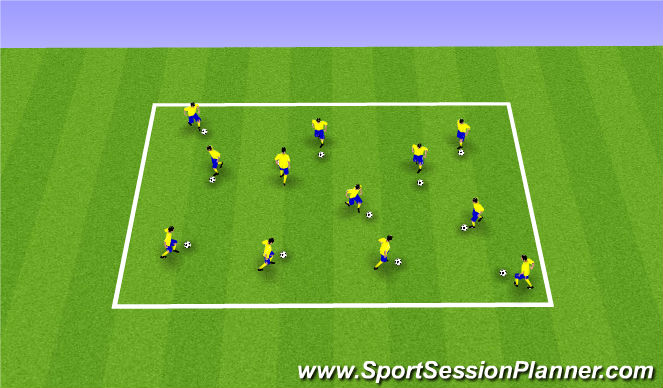 Football/Soccer Session Plan Drill (Colour): Skills Warm-Up