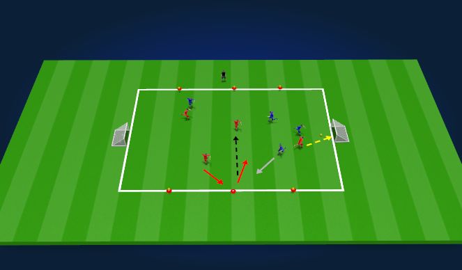 Football/Soccer Session Plan Drill (Colour): 6 ball game