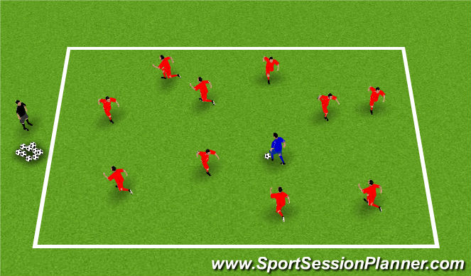 Football/Soccer Session Plan Drill (Colour): Cops & Robbers (Physical Literacy)