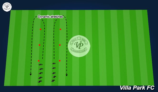 Football/Soccer Session Plan Drill (Colour): Dynamic Stretches