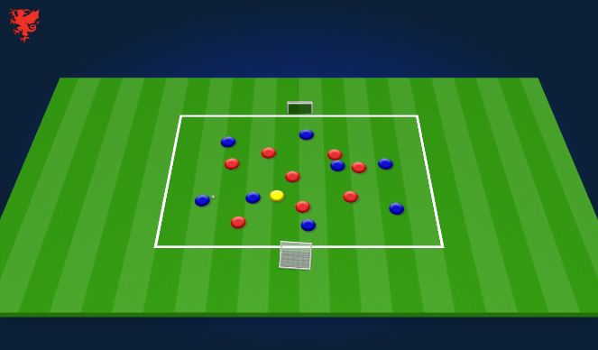 Football/Soccer Session Plan Drill (Colour): 8v8+1 possession exercise