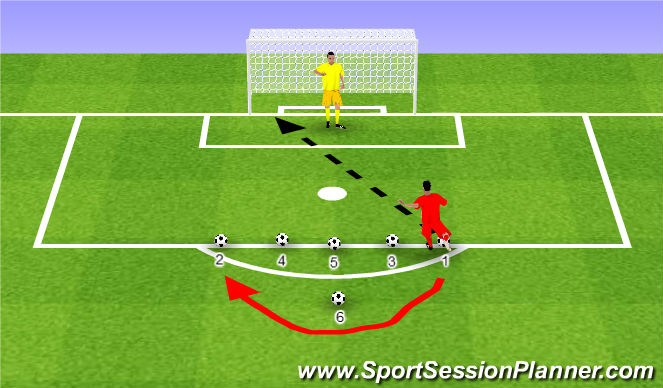 Football/Soccer Session Plan Drill (Colour): 6 Ball Challenge