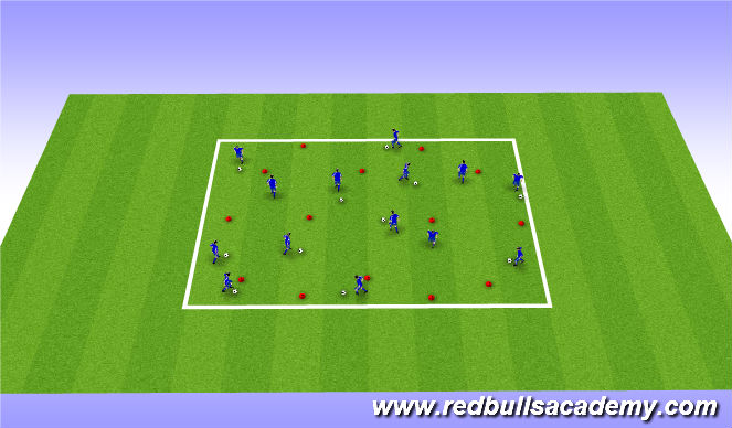 Football/Soccer Session Plan Drill (Colour): Warm Up Part 2: Ball Mastery