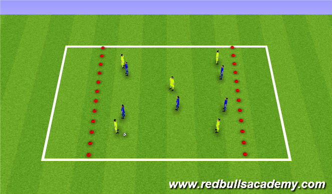 Football/Soccer Session Plan Drill (Colour): Conditioned game with End zones