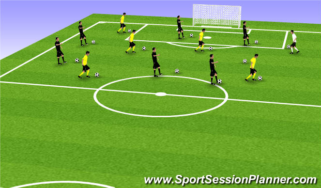 Football/Soccer Session Plan Drill (Colour): Technical Warmup (20 mins)