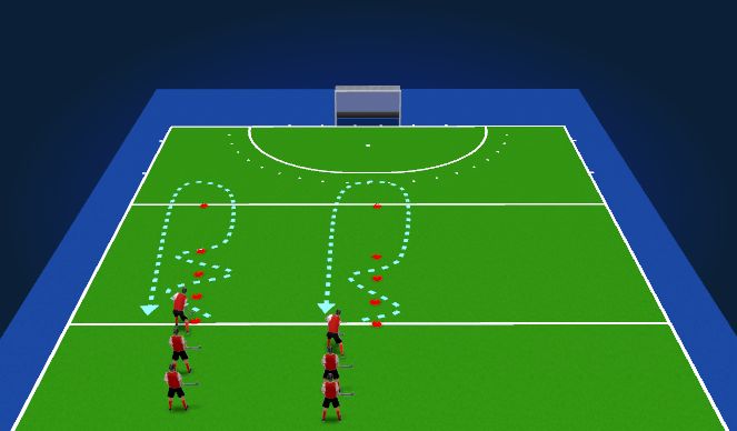 Hockey Session Plan Drill (Colour): Cone Relays