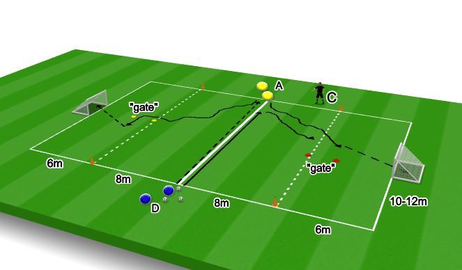 Football/Soccer Session Plan Drill (Colour): 1v1