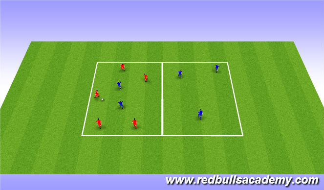 Football/Soccer Session Plan Drill (Colour): 5 on 2 passing grids