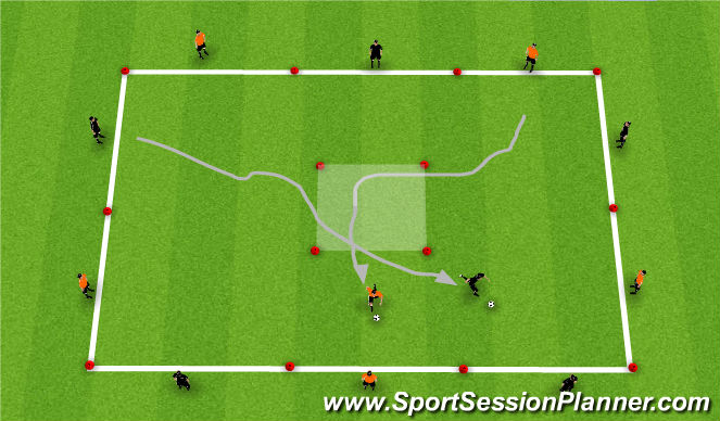 Football/Soccer Session Plan Drill (Colour): Running With The Ball Technique