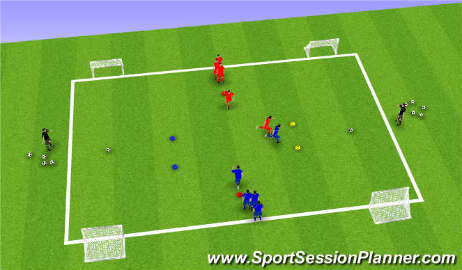 Football/Soccer Session Plan Drill (Colour): Warm up Race with 1v1