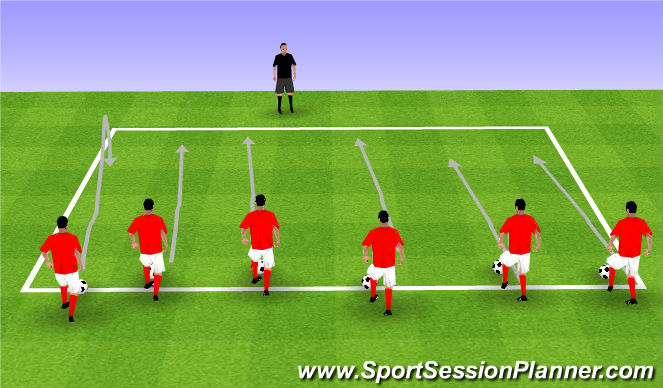 Football/Soccer Session Plan Drill (Colour): Dribbling Main 1