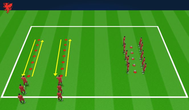 Football/Soccer Session Plan Drill (Colour): Warm Up