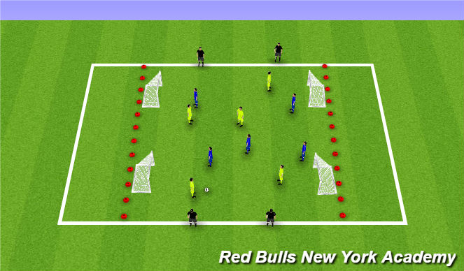 Football/Soccer Session Plan Drill (Colour): Conditioned game with End zones