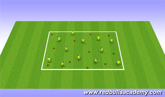 Football/Soccer Session Plan Drill (Colour): Warm up - Ball mastery