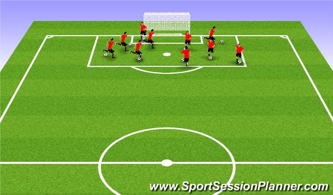 Football/Soccer Session Plan Drill (Colour): warm up technical