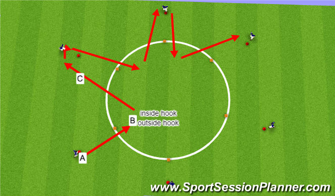 Football/Soccer Session Plan Drill (Colour): star dribble