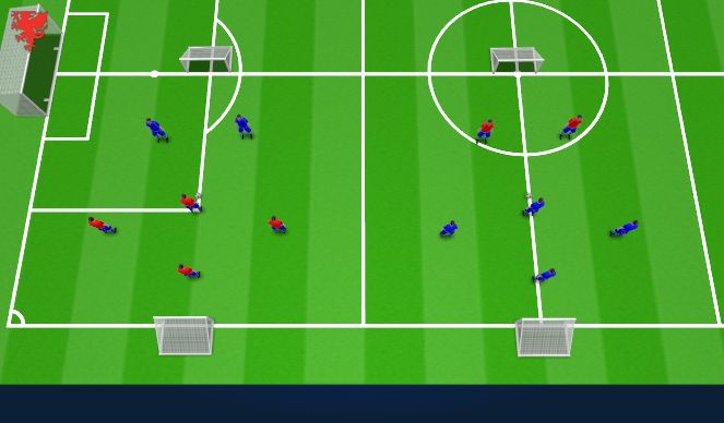 Football/Soccer Session Plan Drill (Colour): 4v2