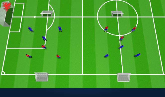 Football/Soccer Session Plan Drill (Colour): 3v3