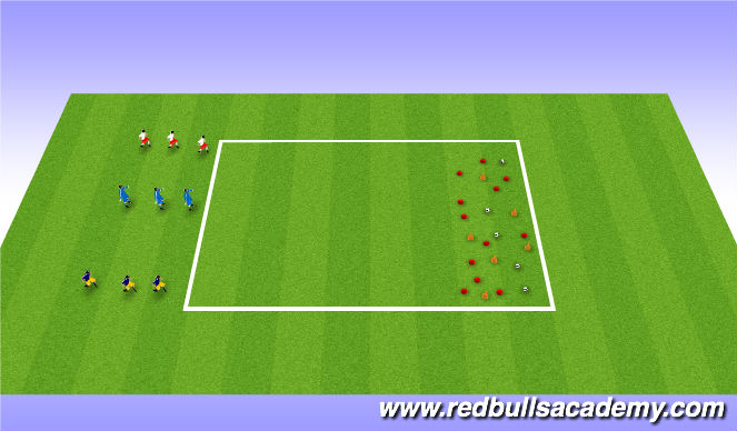 Football/Soccer Session Plan Drill (Colour): Mini kick Treasure Chest