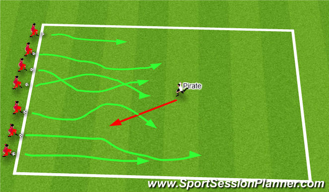 Football/Soccer Session Plan Drill (Colour): Pirate game