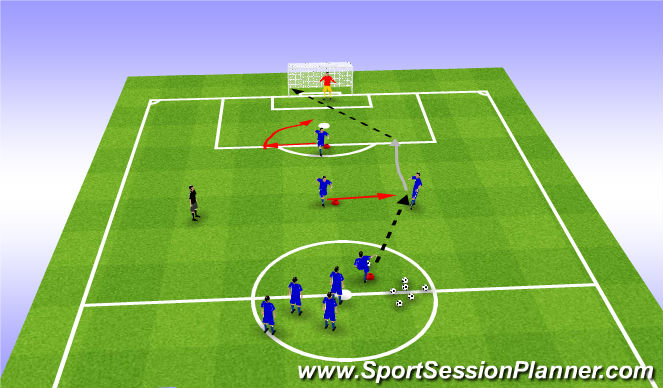 Football/Soccer Session Plan Drill (Colour): Movement off the ball