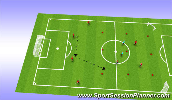 Football/Soccer Session Plan Drill (Colour): Progression 1