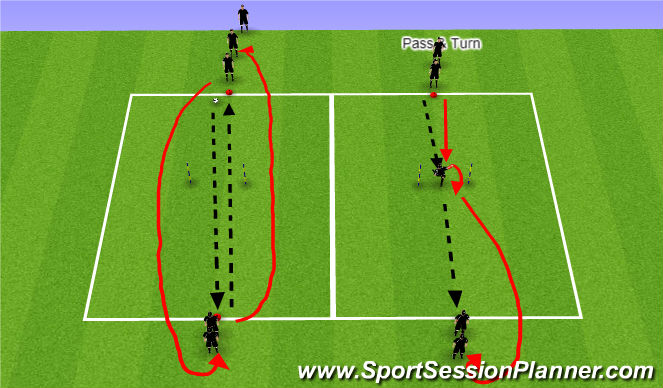 Football/Soccer Session Plan Drill (Colour): Passing Lines 1