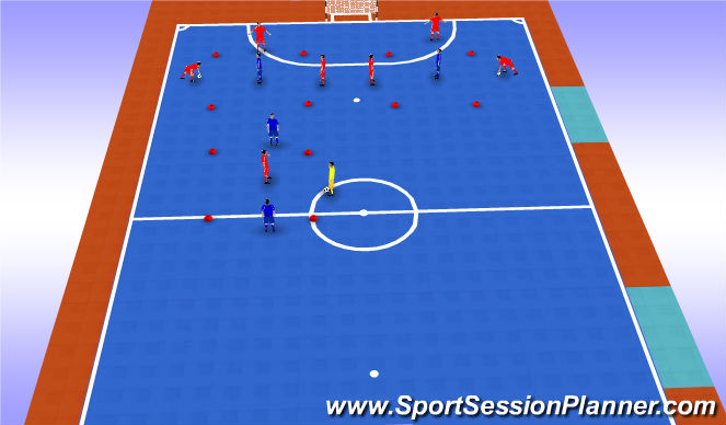 Futsal Session Plan Drill (Colour): Warm Up