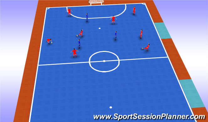 Futsal Session Plan Drill (Colour): Possession & Pressure