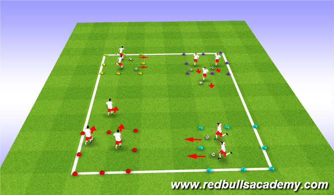 Football/Soccer Session Plan Drill (Colour): Warm-up