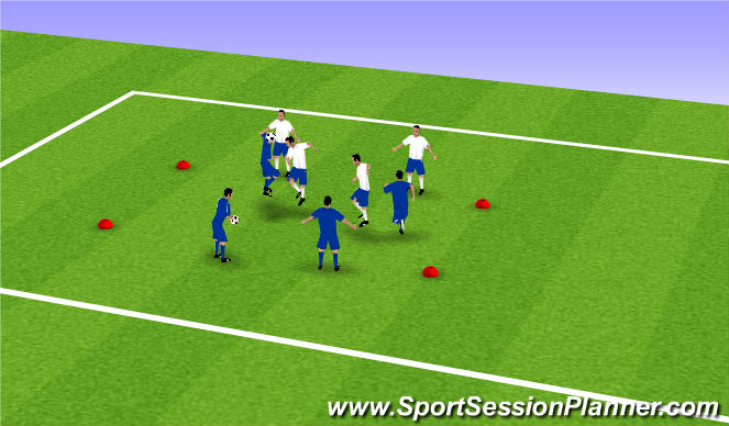 Football/Soccer Session Plan Drill (Colour): Heading 2v2