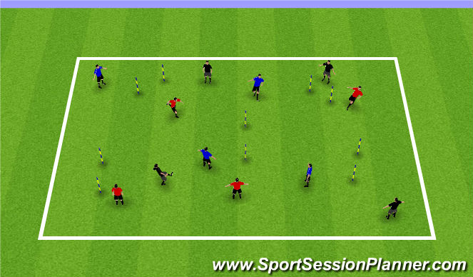 Football/Soccer Session Plan Drill (Colour): Passing Through Gates