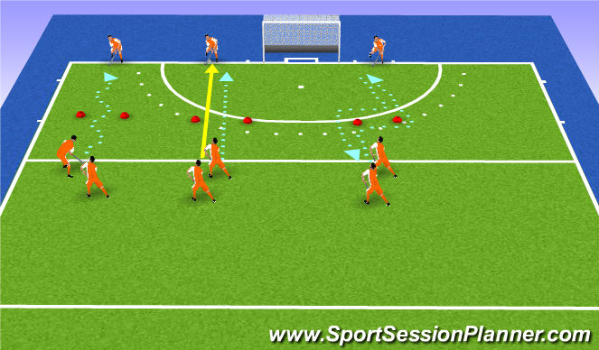 Hockey Session Plan Drill (Colour): standard warmup