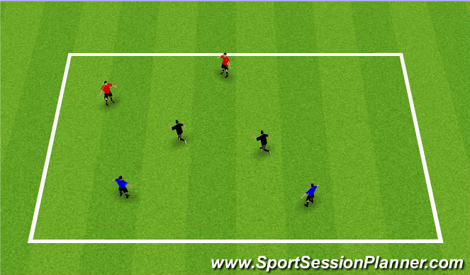 Football/Soccer Session Plan Drill (Colour): three team possession - in 2s