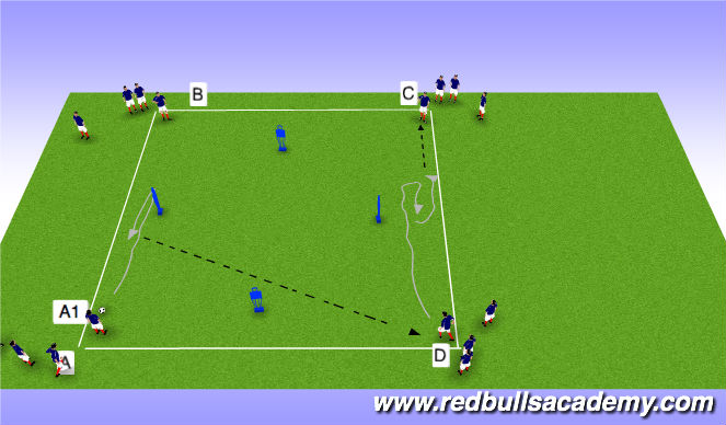 Football/Soccer Session Plan Drill (Colour): Side coerver box.