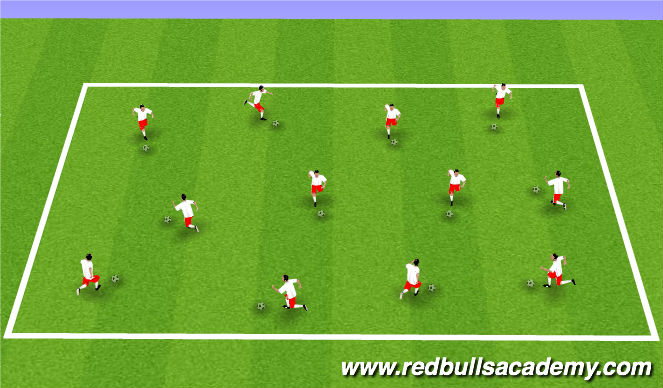 Football/Soccer Session Plan Drill (Colour): Ball Mastery Warm-up