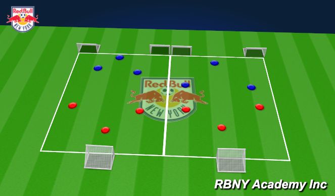 Football/Soccer Session Plan Drill (Colour): 3v3