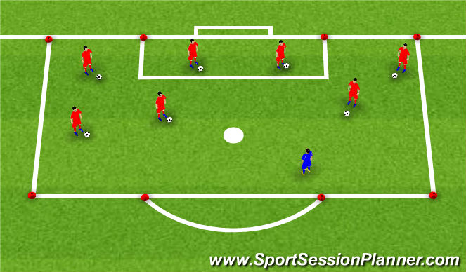 Football/Soccer Session Plan Drill (Colour): Stuck in the mud