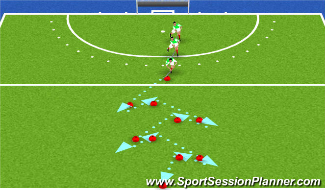 Hockey Session Plan Drill (Colour): V-Drag