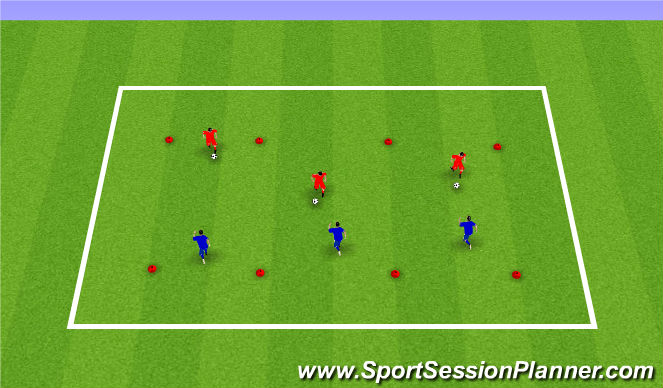 Football/Soccer Session Plan Drill (Colour): Warm Up 1v1