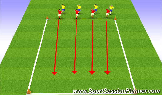 Football/Soccer Session Plan Drill (Colour): defensive movements