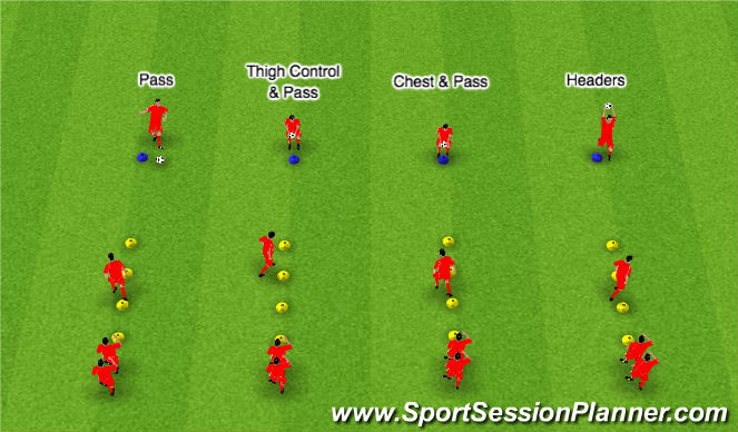 Football/Soccer Session Plan Drill (Colour): Technique & SAQ