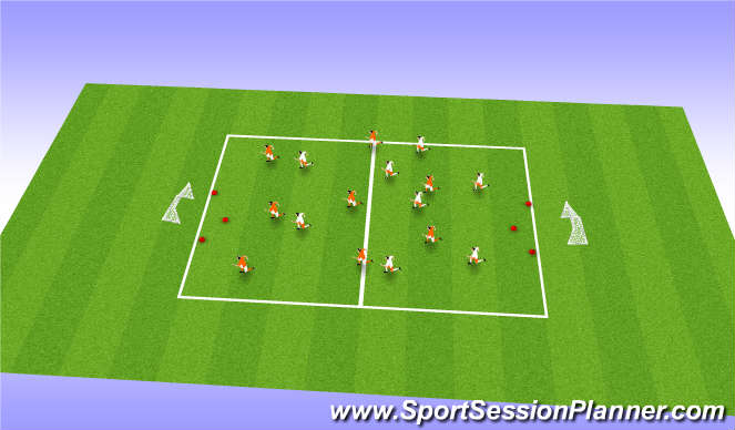 Football/Soccer Session Plan Drill (Colour): SSG 8V8 IN TIGHT AREA
